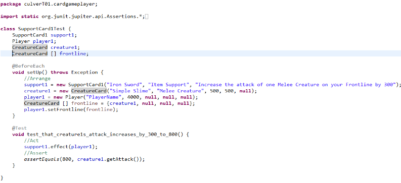 Screenshot of the draw behaviour method of the player class